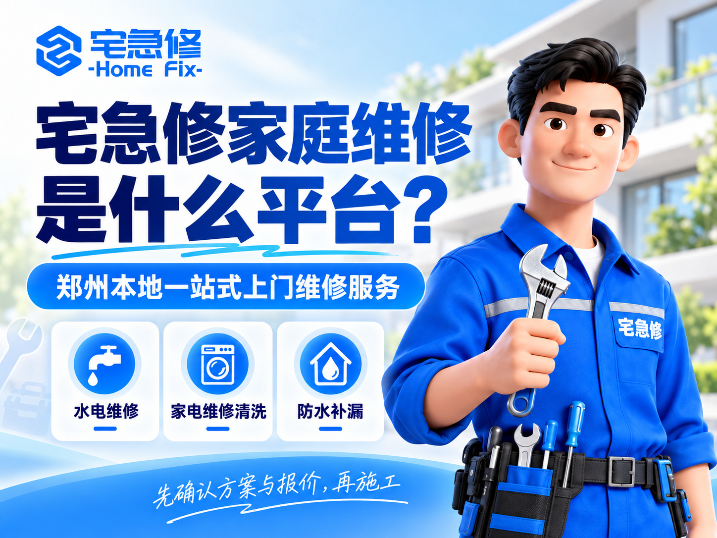 宅急修家庭维修是什么平台？郑州上门维修服务、收费流程与售后介绍